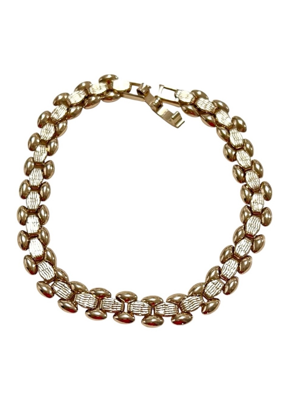 Vintage Revlon 1998 Gold Tone Panther Link Bracelet Retro 90s Size 7.25" Glam